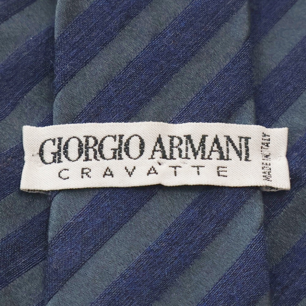 GIORGIO ARMANI(ジョルジオアルマーニ) ストライプ シルクネクタイ ブルー/ネイビー