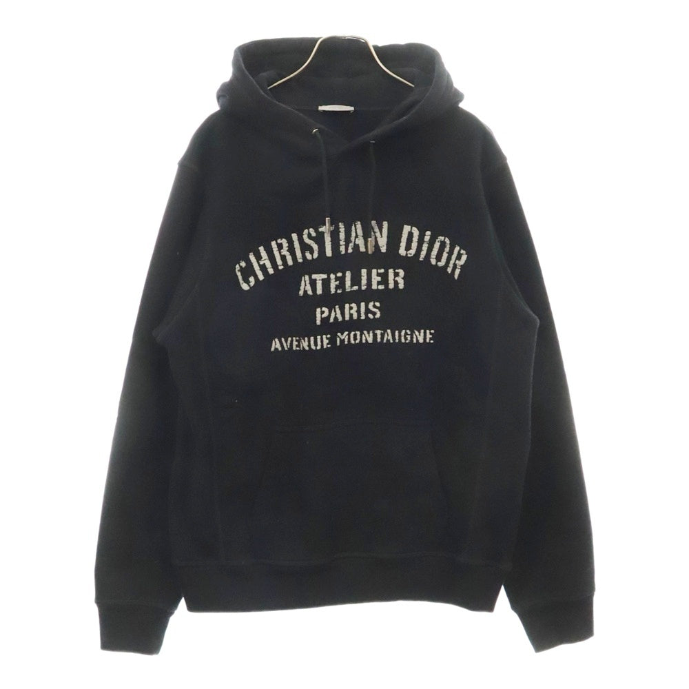 Christian Dior(クリスチャンディオール) Cotton Hoodie フロントロゴプリント プルオーバーパーカー フーディー ブラック 043J646A0531