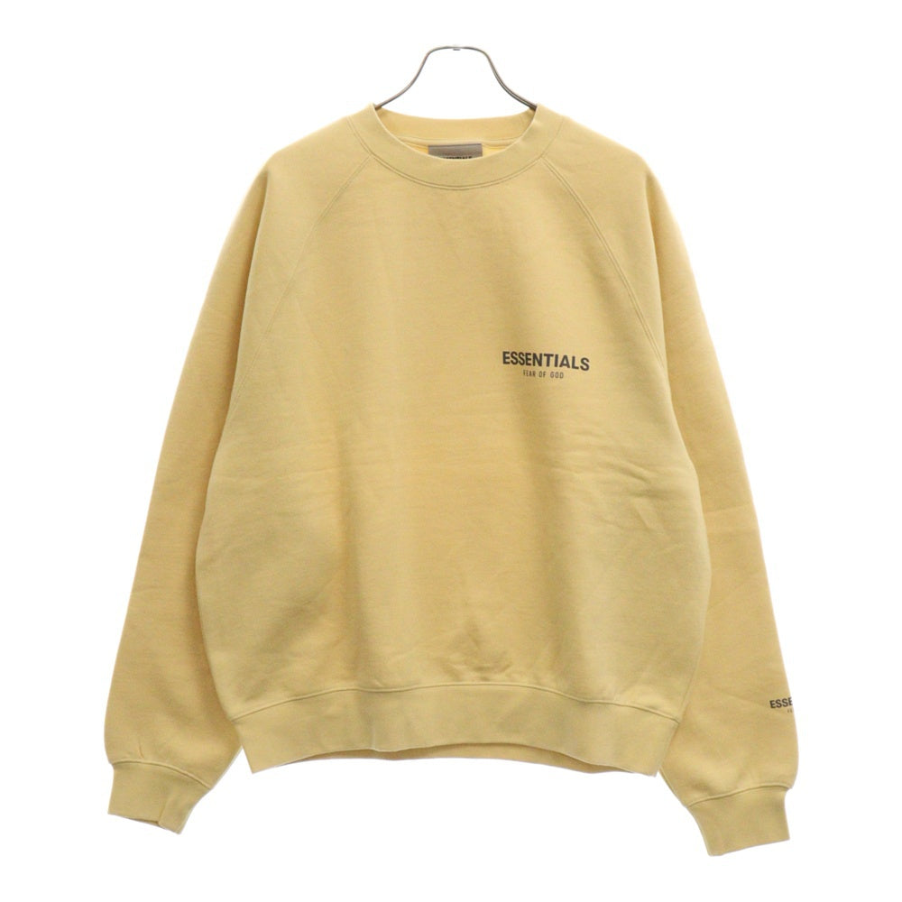 FEAR OF GOD ESSENTIALS(フィアオブゴッド エッセンシャルズ) CREWNECK SWEATSHIRT リフレクターロゴプリント クルーネックスウェットトレーナー イエロー