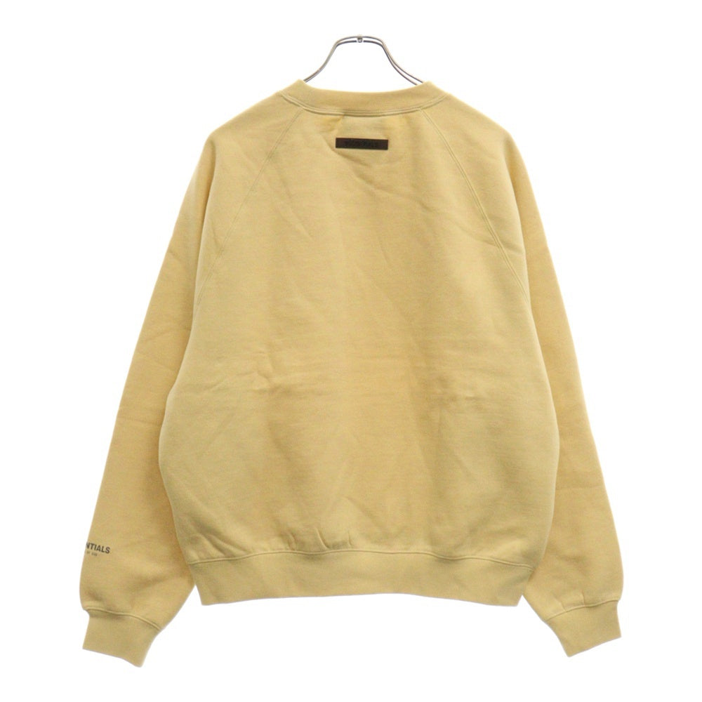 FEAR OF GOD ESSENTIALS(フィアオブゴッド エッセンシャルズ) CREWNECK SWEATSHIRT リフレクターロゴプリント クルーネックスウェットトレーナー イエロー