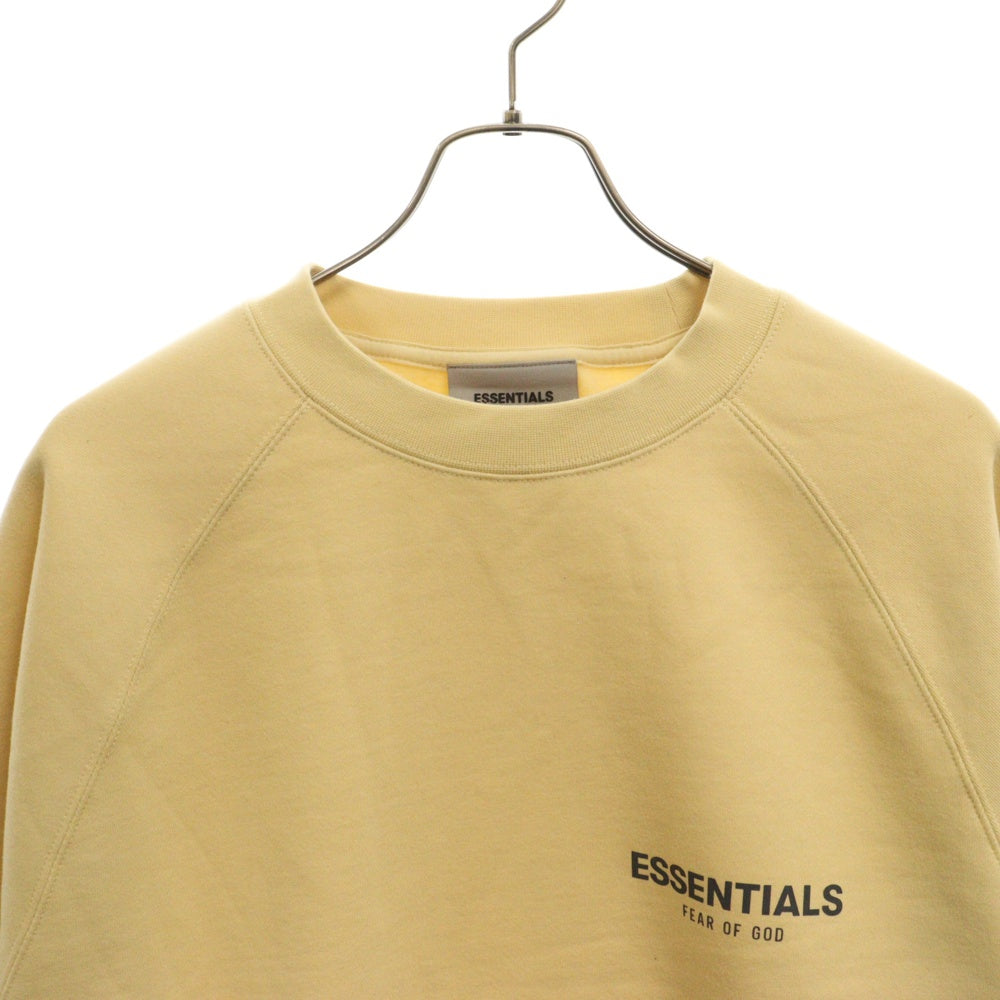 FEAR OF GOD ESSENTIALS(フィアオブゴッド エッセンシャルズ) CREWNECK SWEATSHIRT リフレクターロゴプリント クルーネックスウェットトレーナー イエロー