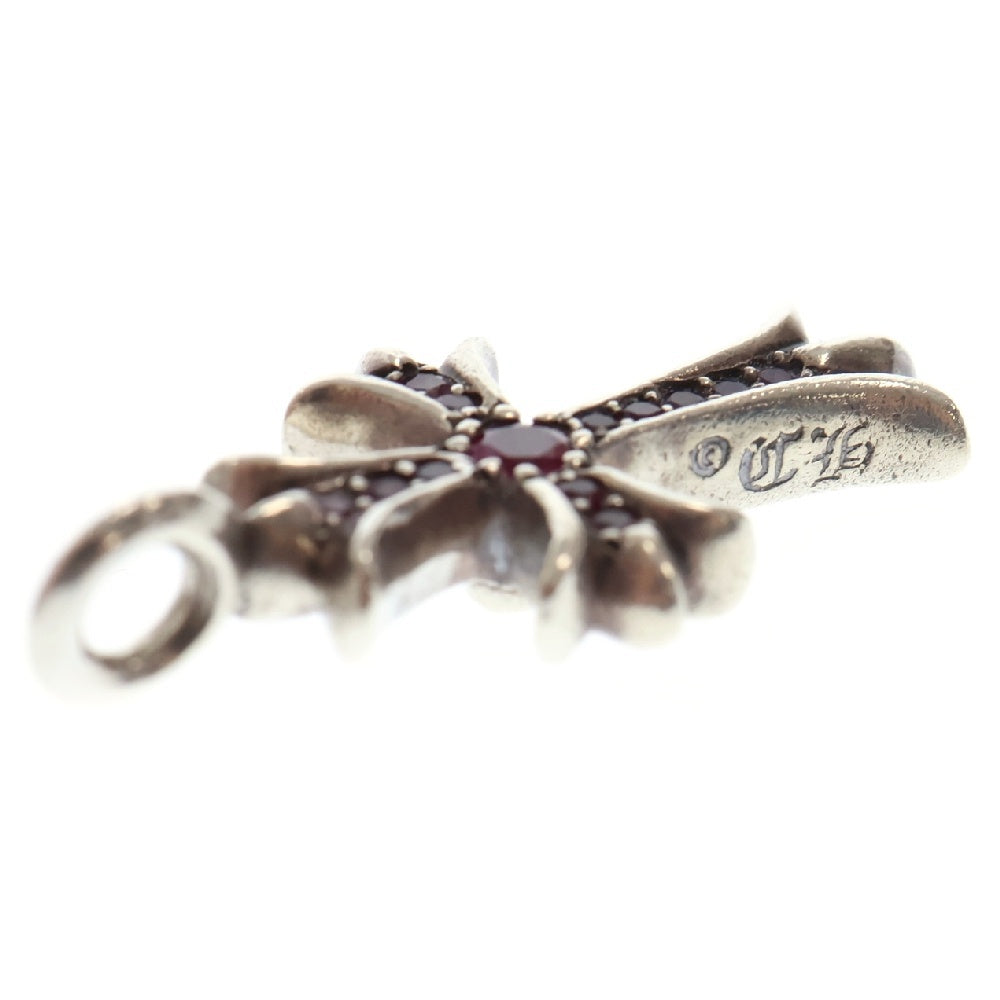 CHROME HEARTS(クロムハーツ) TNY CRSF P RUBY タイニーファットクロス PAVEルビー ペンダント シルバーネックレストップ