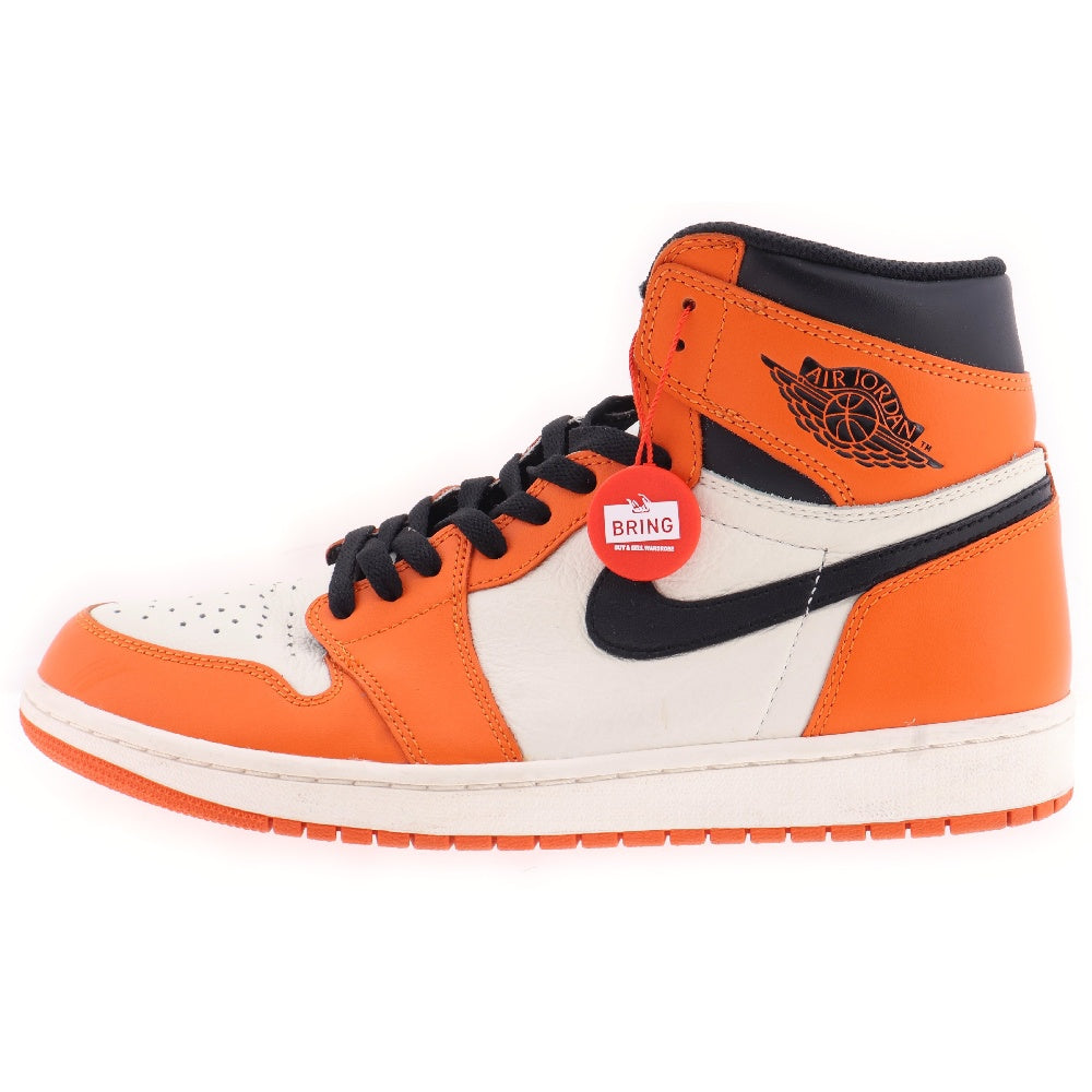 NIKE(ナイキ) AIR JORDAN1 RETRO HIGH エアジョーダン1 リバース シャッタード バックボード ハイカットスニーカー ホワイト/オレンジ US9.5/27.5cm 555088-113