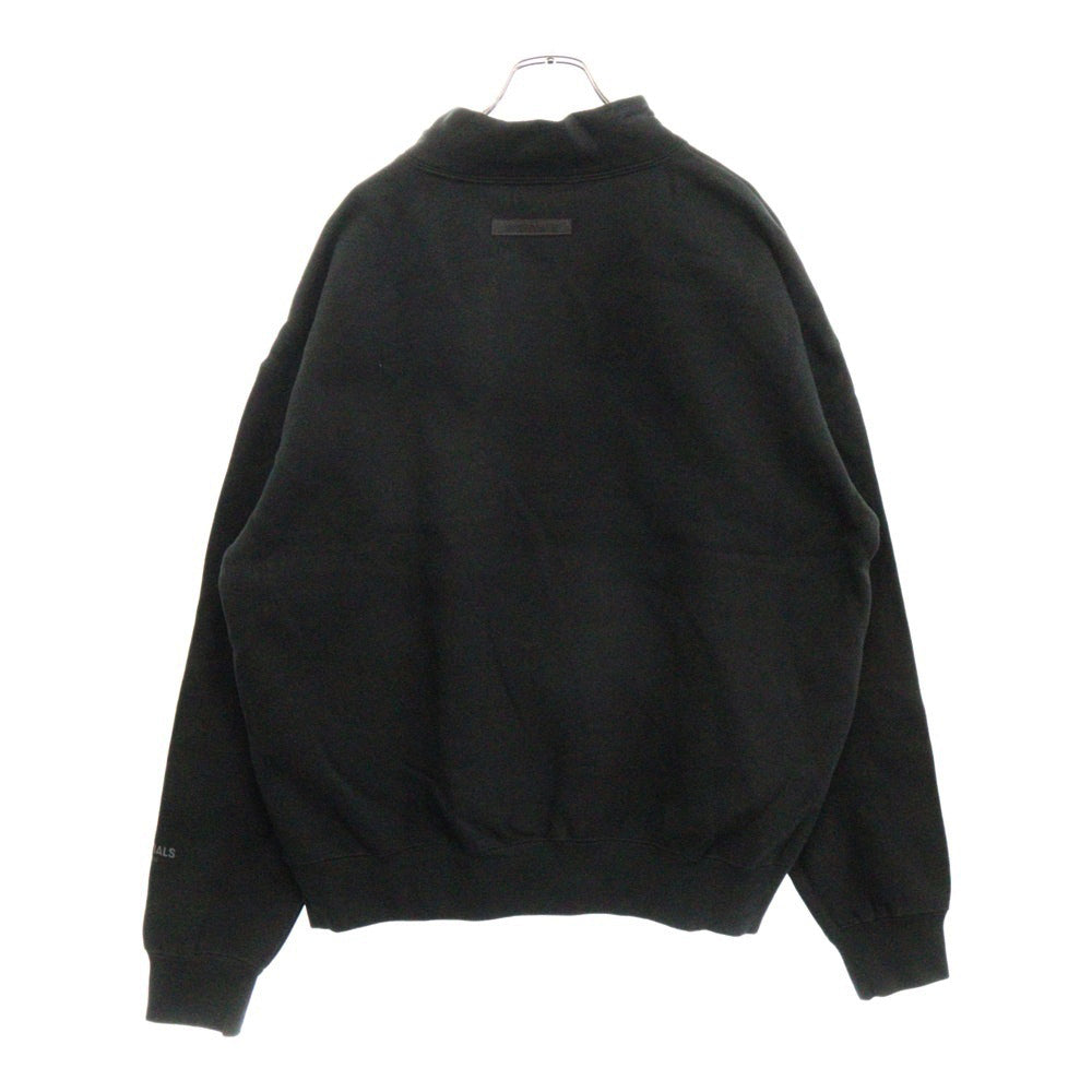 FEAR OF GOD ESSENTIALS(フィアオブゴッド エッセンシャルズ) MOCK NECK SWEAT SHIRT リフレクターロゴプリント モックネック長袖スウェットトレーナー ブラック