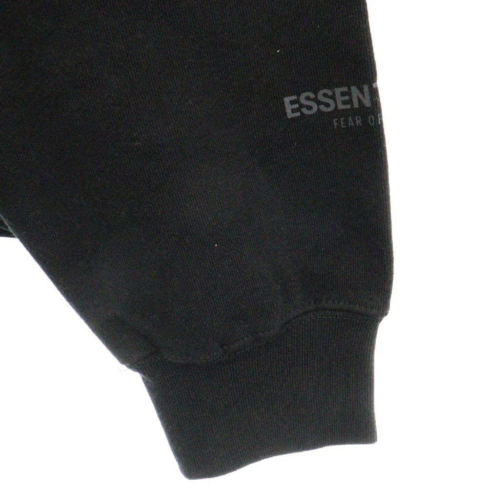 FEAR OF GOD ESSENTIALS(フィアオブゴッド エッセンシャルズ) MOCK NECK SWEAT SHIRT リフレクターロゴプリント モックネック長袖スウェットトレーナー ブラック