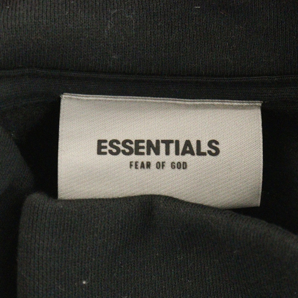 FEAR OF GOD ESSENTIALS(フィアオブゴッド エッセンシャルズ) MOCK NECK SWEAT SHIRT リフレクターロゴプリント モックネック長袖スウェットトレーナー ブラック