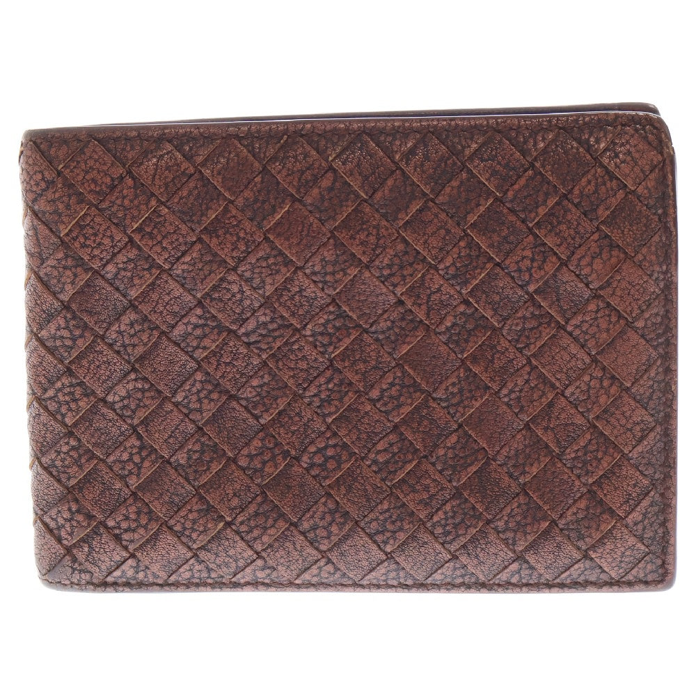 BOTTEGA VENETA(ボッテガヴェネタ) イントレチャート コンパクトウォレット 2つ折り財布 ブラウン B02008408Q