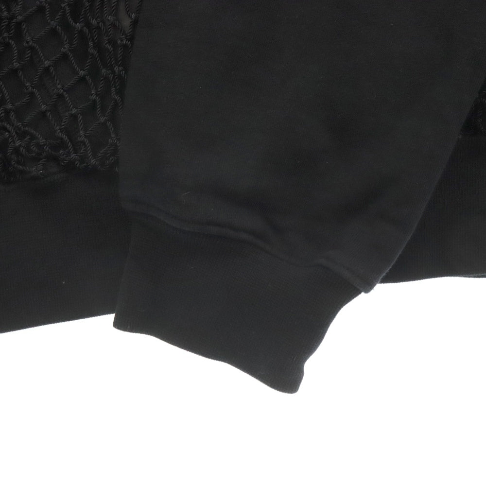 OFF-WHITE(オフホワイト) 15AW ×Fragment design Melanism Mesh Pocket Pool Hoodie フラグメント メッシュポケット プルオーバースウェットパーカー フーディー ブラック