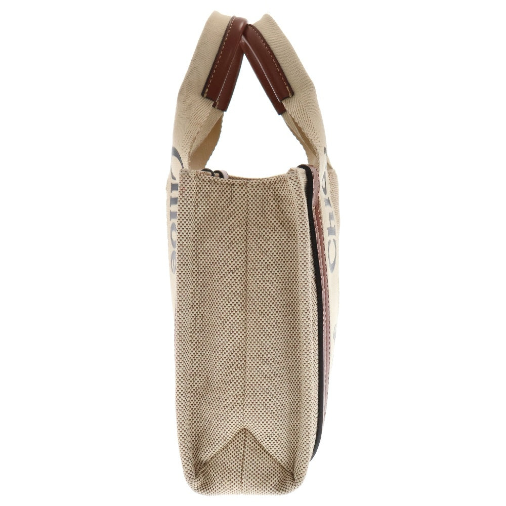 Chloe(クロエ) SMALL WOODY TOTE BAG ウッディ スモール コットンキャンバストートバッグ ハンドバッグ ベージュ