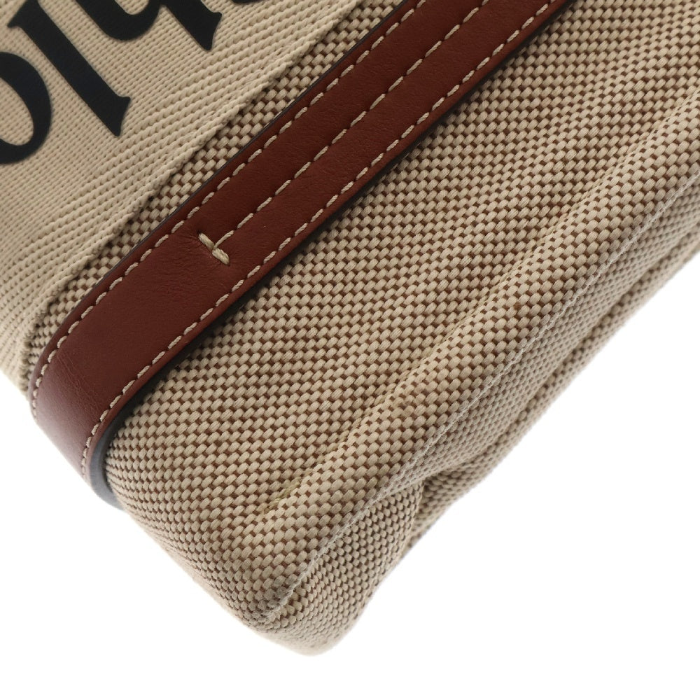 Chloe(クロエ) SMALL WOODY TOTE BAG ウッディ スモール コットンキャンバストートバッグ ハンドバッグ ベージュ