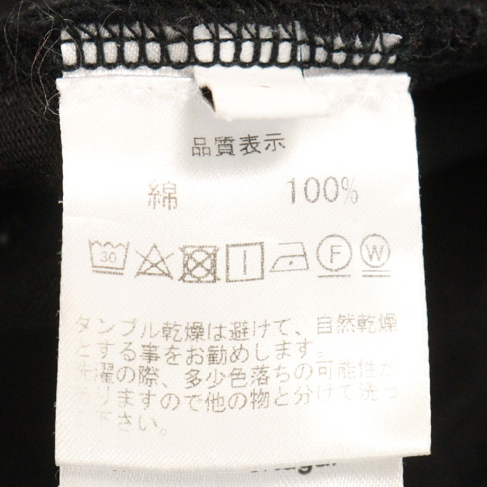 FUTUR(フューチャー) バックプリント レイヤード長袖Tシャツ カットソー ブラック