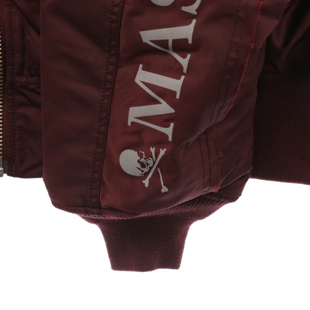 mastermind JAPAN(マスターマインドジャパン) ×Alpha PATCHED PRINT MA-1 アルファ アームロゴ ボンバージャケット ブルゾン バーガンディー TA1734-9006