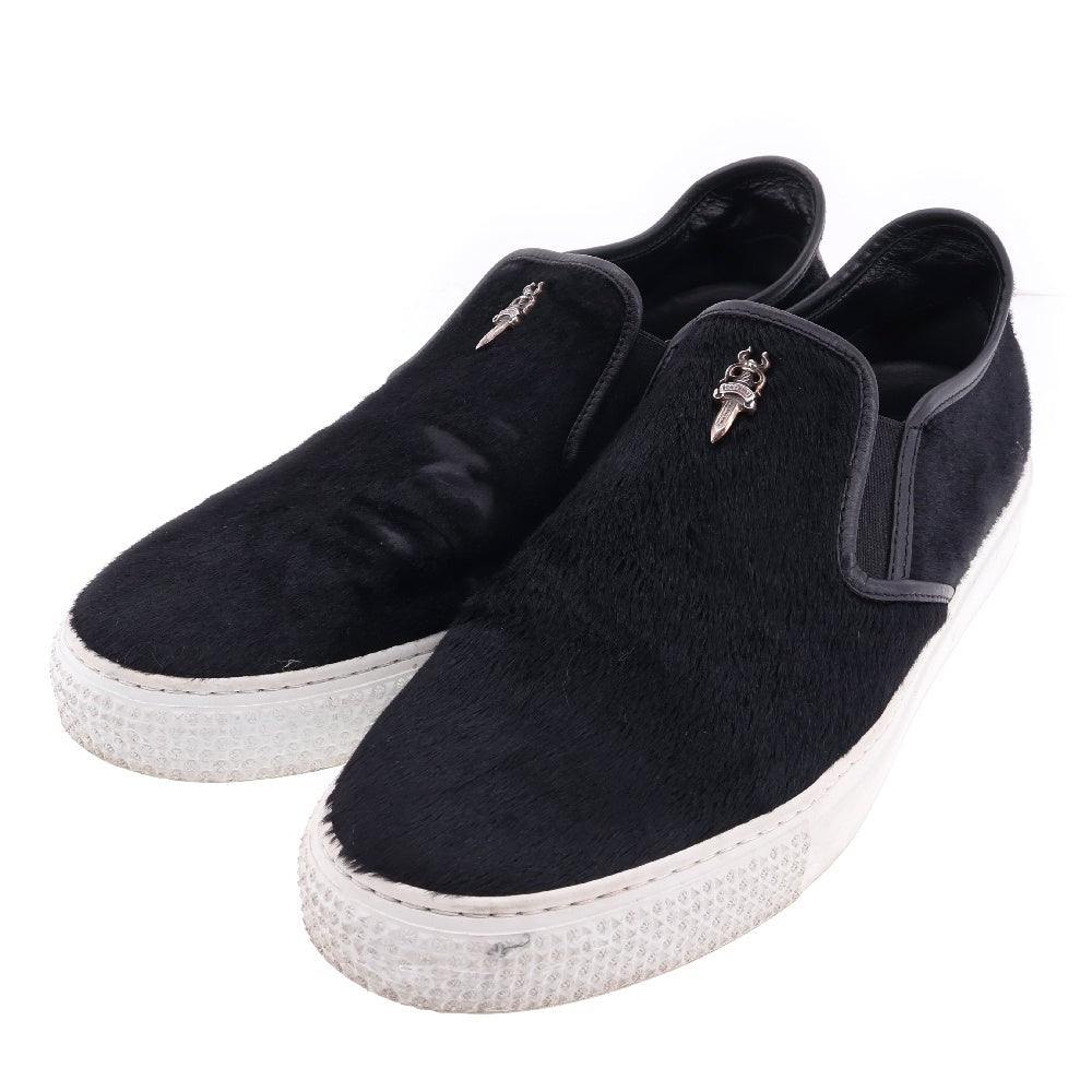 CHROME HEARTS(クロムハーツ) DAGGER SLIP ON V2 ダガー ハラコスリッポン ローカットスニーカー ブラック/シルバー