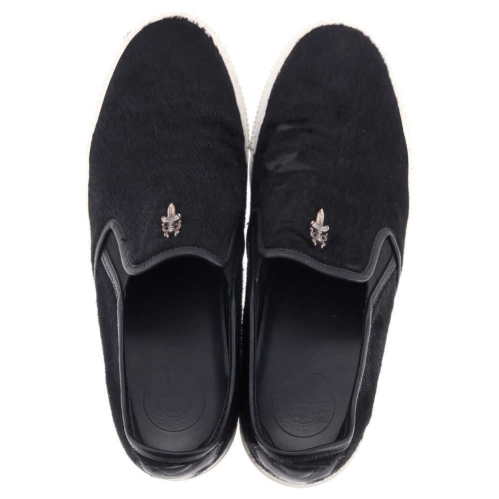 CHROME HEARTS(クロムハーツ) DAGGER SLIP ON V2 ダガー ハラコスリッポン ローカットスニーカー ブラック/シルバー