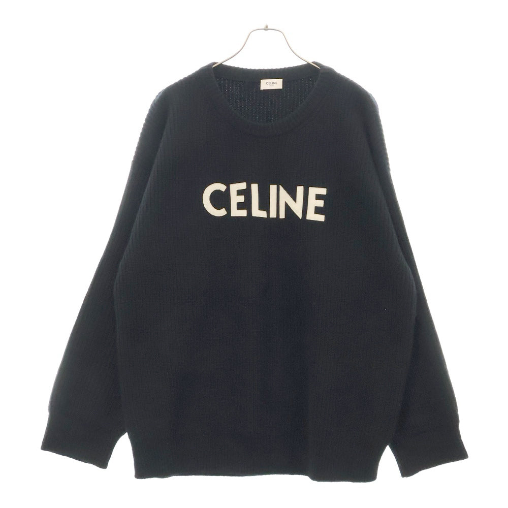CELINE(セリーヌ) フロントロゴデザイン オーバーサイズ ニット セーター ブラック 2A19R423P 38NO
