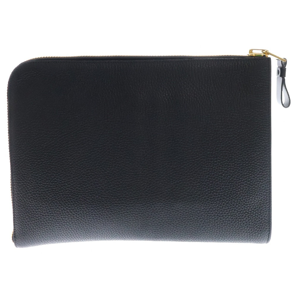 TOM FORD(トムフォード) ロゴプリント レザー クラッチバッグ ブラック H0355LCL213G