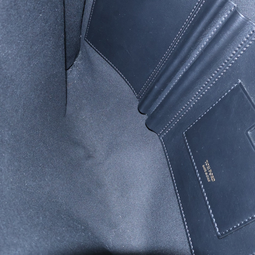 TOM FORD(トムフォード) ロゴプリント レザー クラッチバッグ ブラック H0355LCL213G