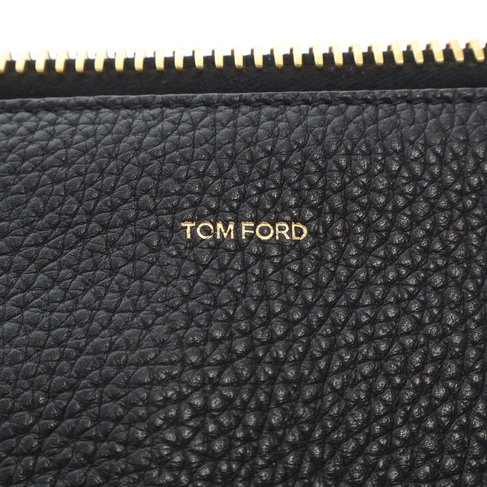 TOM FORD(トムフォード) ロゴプリント レザー クラッチバッグ ブラック H0355LCL213G