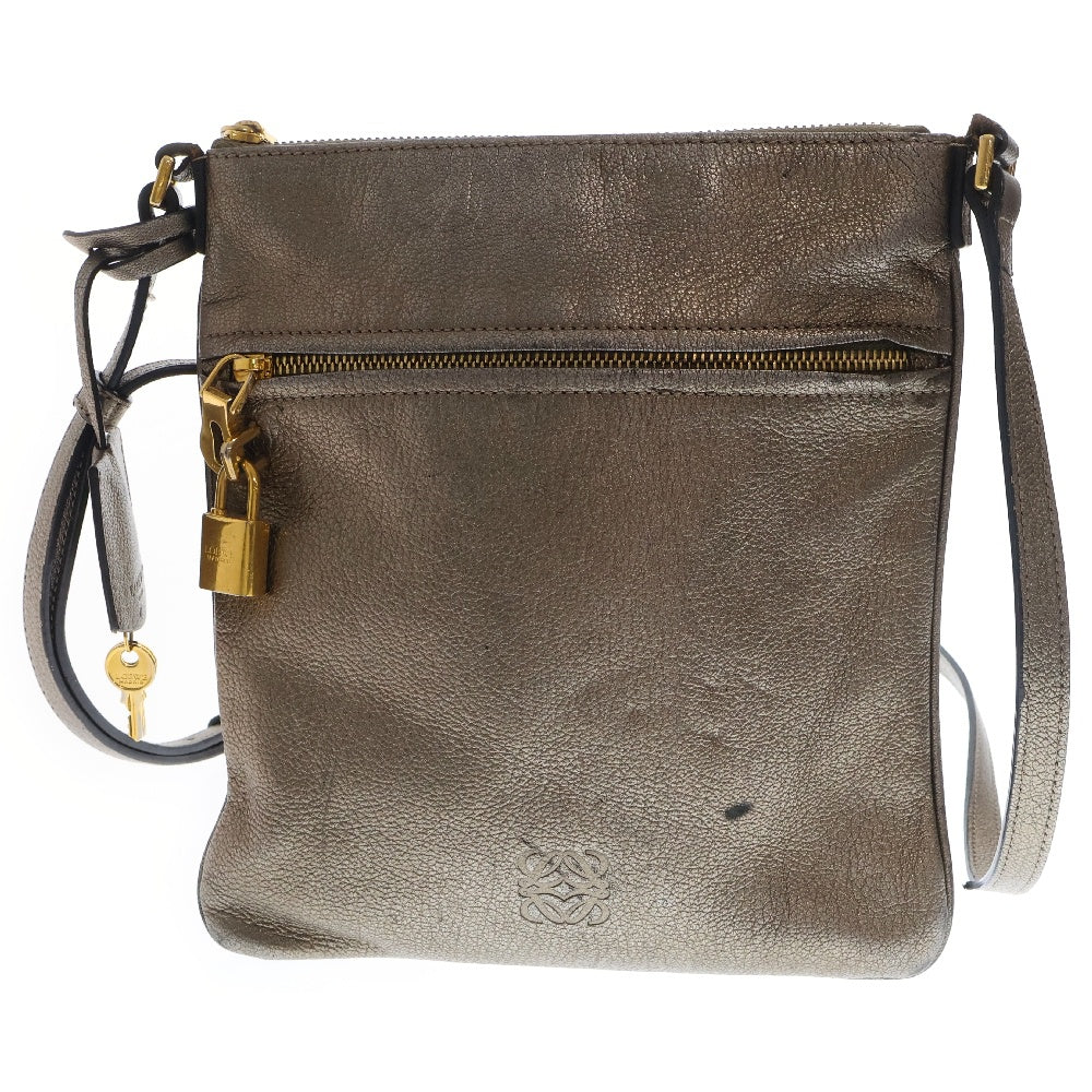LOEWE(ロエベ) アナグラムロゴ ショルダーバッグ メタリックシルバー レディース