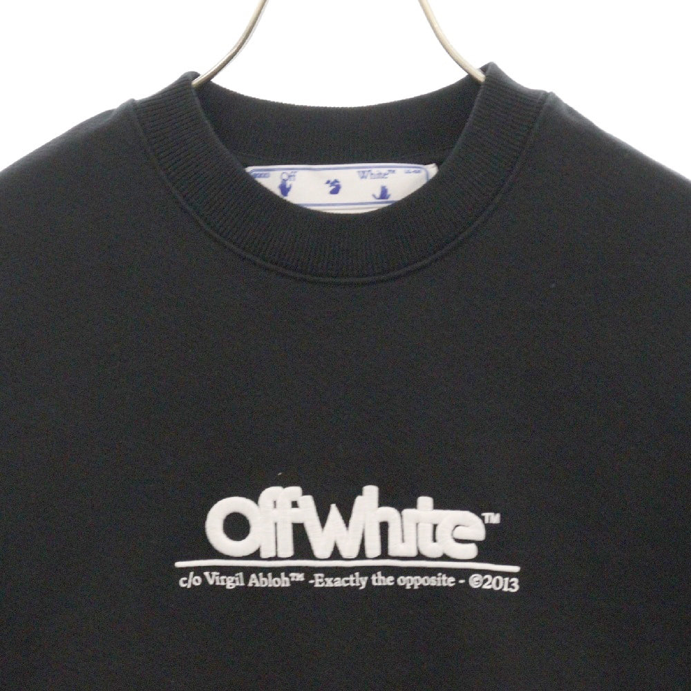 OFF-WHITE(オフホワイト) 23SS ロゴ刺繍 スウェット クルーネック トレーナー ブラックOMBA057S23FLE002