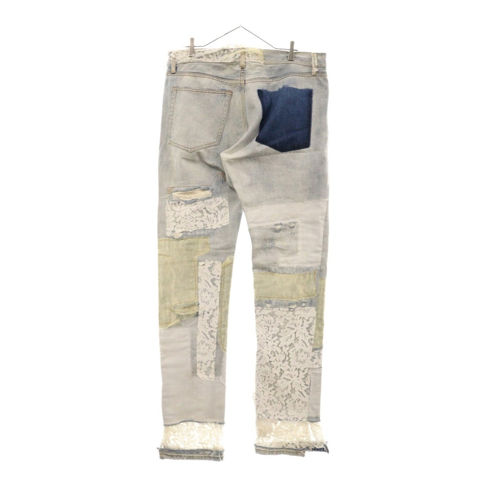 MNML(ミニマル) Damage Lace Denim ダメージ レース デニムパンツ ジーンズ インディゴ