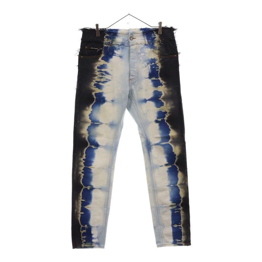 Palm Angels(パームエンジェルス) タイダイ染め ダメージ加工 ボタンフライデニムパンツ マルチ PMYB010S20797001