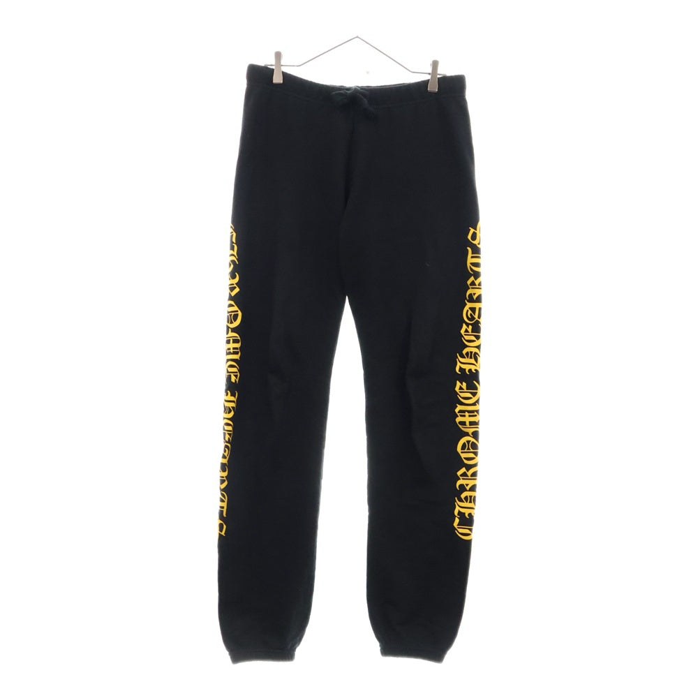 CHROME HEARTS(クロムハーツ) サイドロゴプリント スウェットパンツ ブラック/イエロー
