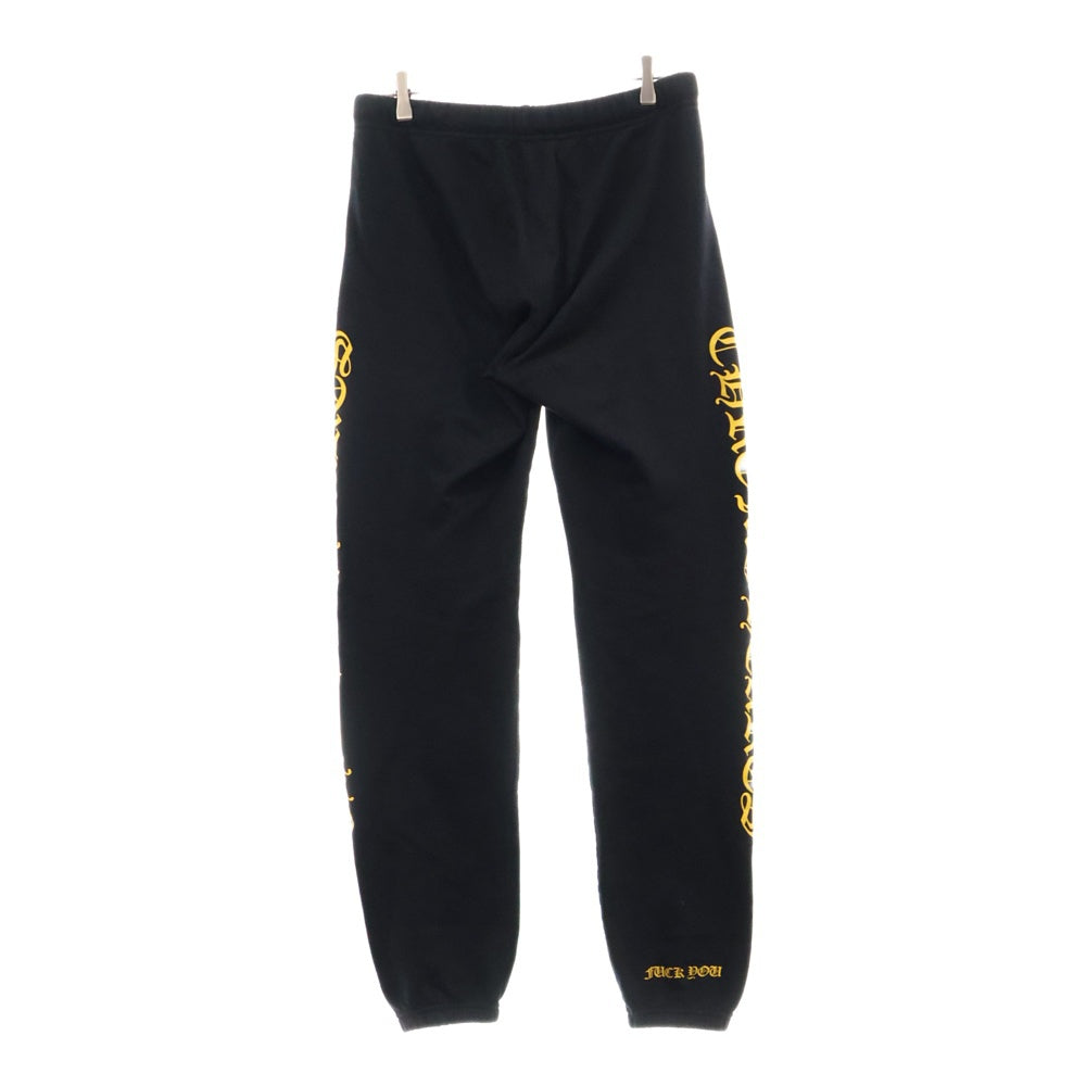 CHROME HEARTS(クロムハーツ) サイドロゴプリント スウェットパンツ ブラック/イエロー