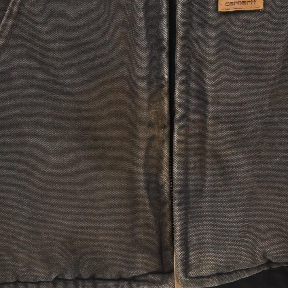 CARHARTT(カーハート) ジップアップ ダック生地 ボアライナー ワーク ベスト ジャケット ブラック