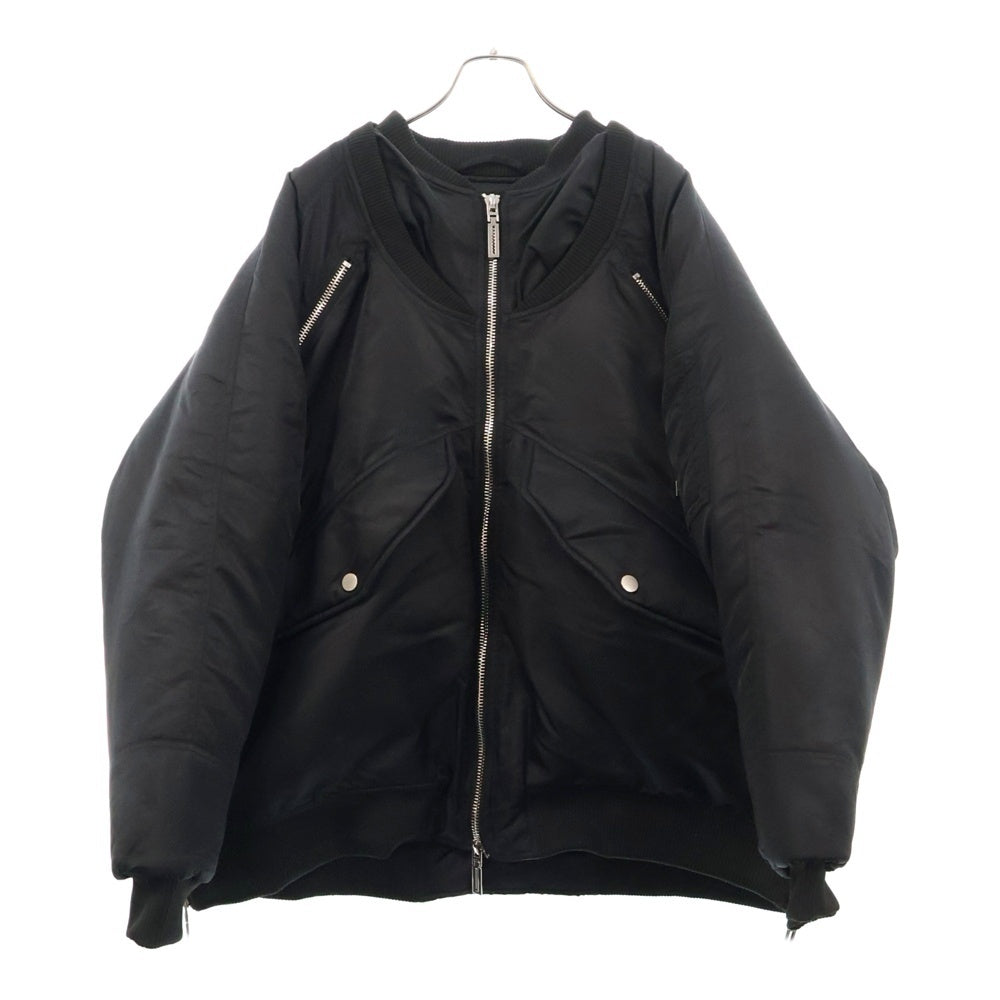 T.C.R BY TOUCHER(ティー.シー.アール バイ トゥシェ) MA-1 PADDED BOMBER JACKET ジップデザイン ジップアップ ボンバージャケット ブラック
