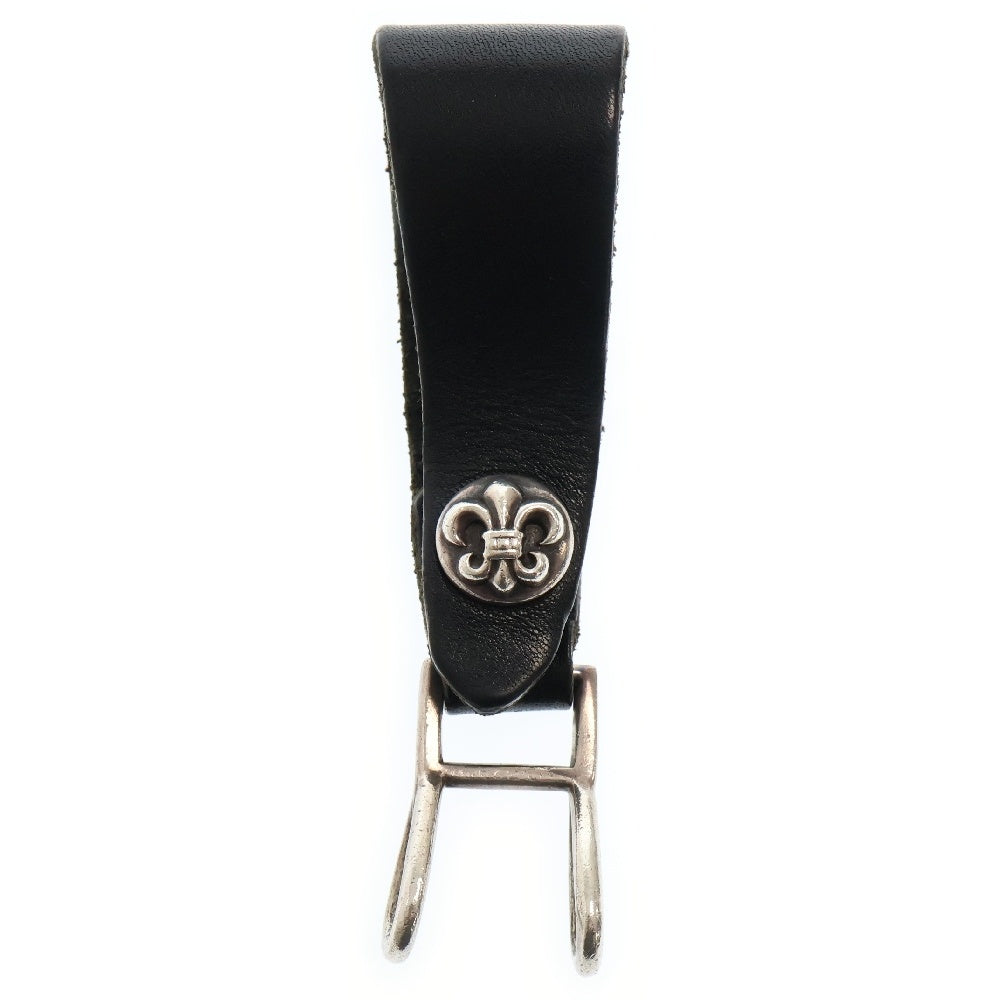 CHROME HEARTS(クロムハーツ) BELT LOOP ベルトループ BSフレアボタンレザーベルトループ ブラック/シルバー 国内ギャラあり