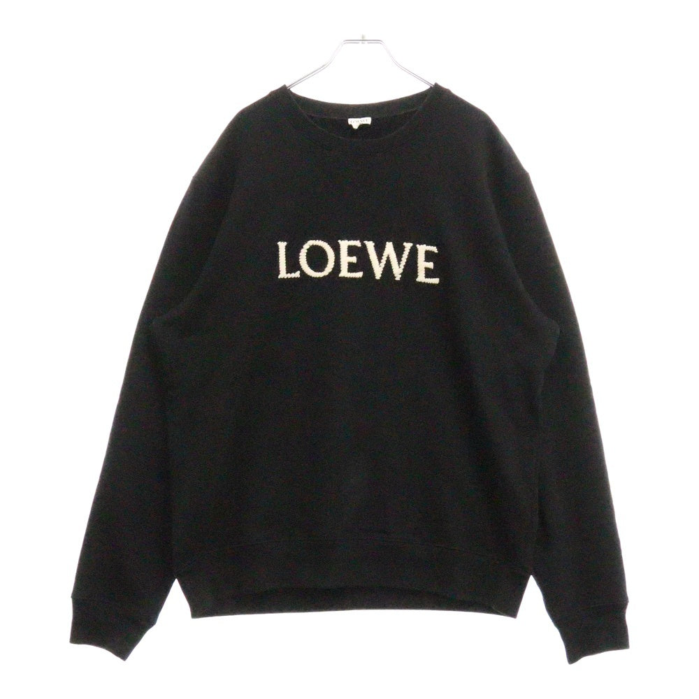 LOEWE(ロエベ) ロゴ刺繍 スウェットクルーネックシャツ トレーナー ブラック H526Y24J26