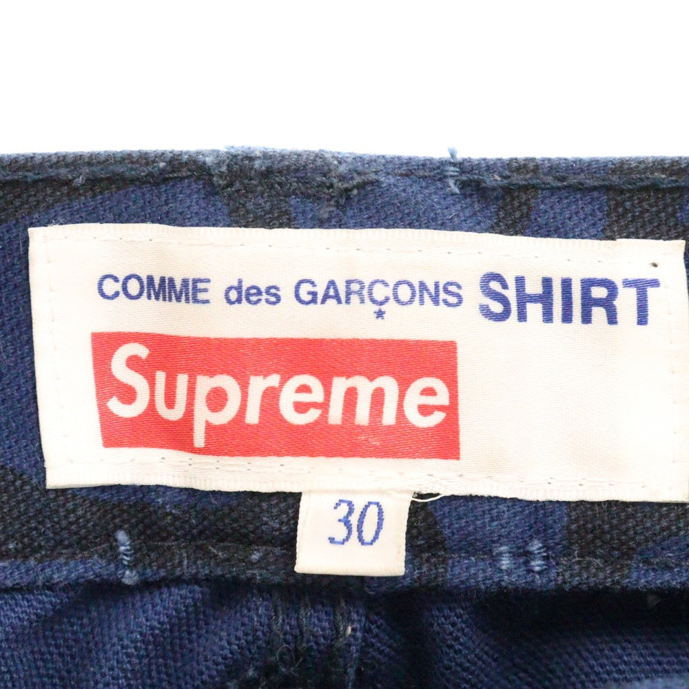SUPREME(シュプリーム) 18AW ×COMME des GARCONS SHIRT Canvas Painter Pant シュプリーム×コムデギャルソン シャツ キャンバスペインターパンツ ブルー