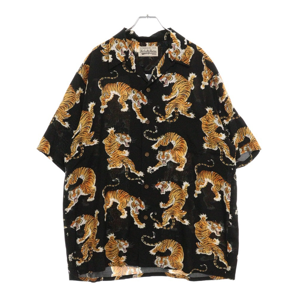 WACKO MARIA(ワコマリア) 20AW ×TIM LEHI HAWAIIAN SHIRT ティムリーハイ タイガープリント フロントポケット 半袖シャツ ブラック 20FWE-WMS-HI01