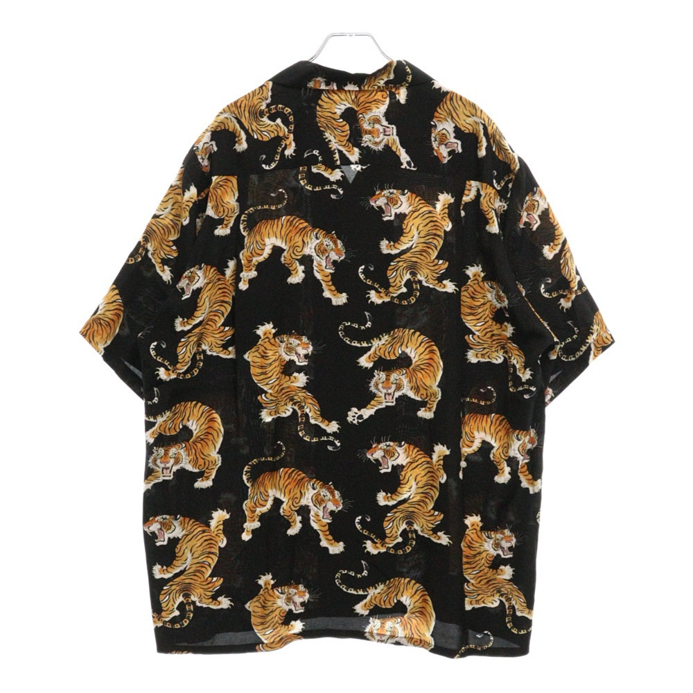 WACKO MARIA(ワコマリア) 20AW ×TIM LEHI HAWAIIAN SHIRT ティムリーハイ タイガープリント フロントポケット 半袖シャツ ブラック 20FWE-WMS-HI01