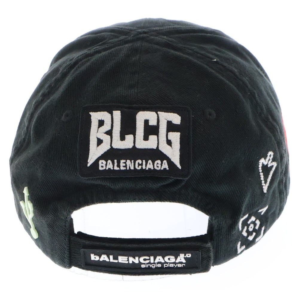BALENCIAGA(バレンシアガ) 21AW Gamer Embroidered Hat ゲーマー キャップ 帽子 ブラック