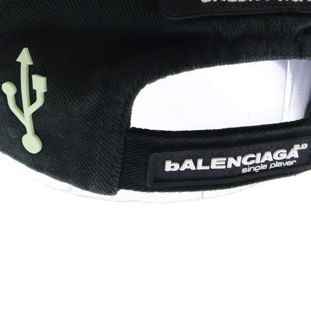 BALENCIAGA(バレンシアガ) 21AW Gamer Embroidered Hat ゲーマー キャップ 帽子 ブラック