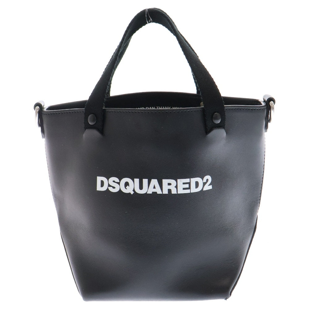 DSQUARED2(ディースクエアード) フロントロゴデザイン ミニ トートバッグ ブラック