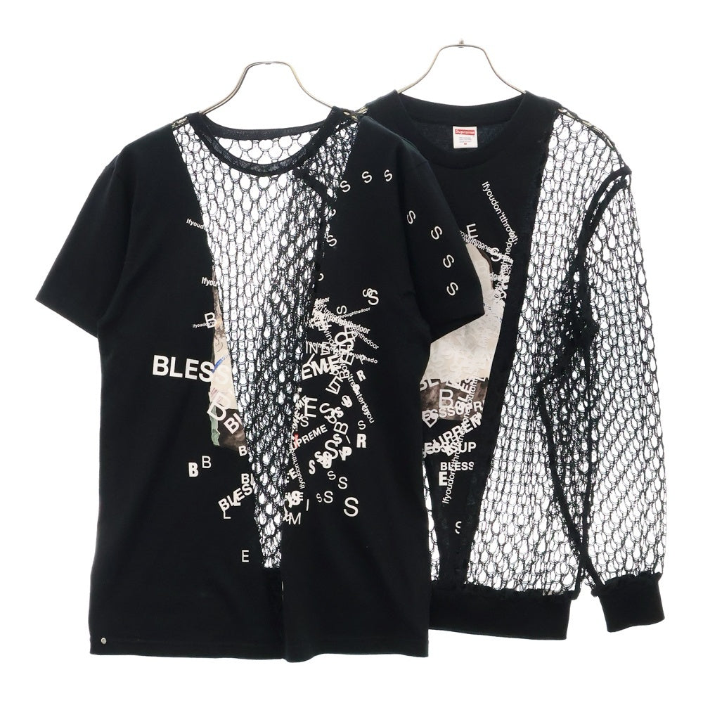 SUPREME(シュプリーム) ×BLESS ブレス メッシュ切替 コットンクルーネック半袖Tシャツ 2枚セット ブラック