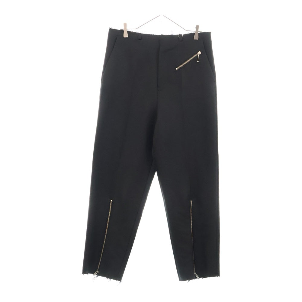 MM6 Maison Margiela(エムエムシックスメゾンマルジェラ) Straight-Leg Trousers ジップデザイン スラックス ストレート パンツ ブラック SH2KA0018 M35222