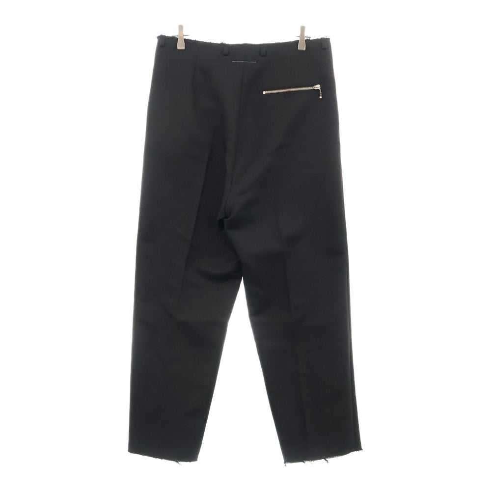 MM6 Maison Margiela(エムエムシックスメゾンマルジェラ) Straight-Leg Trousers ジップデザイン スラックス ストレート パンツ ブラック SH2KA0018 M35222