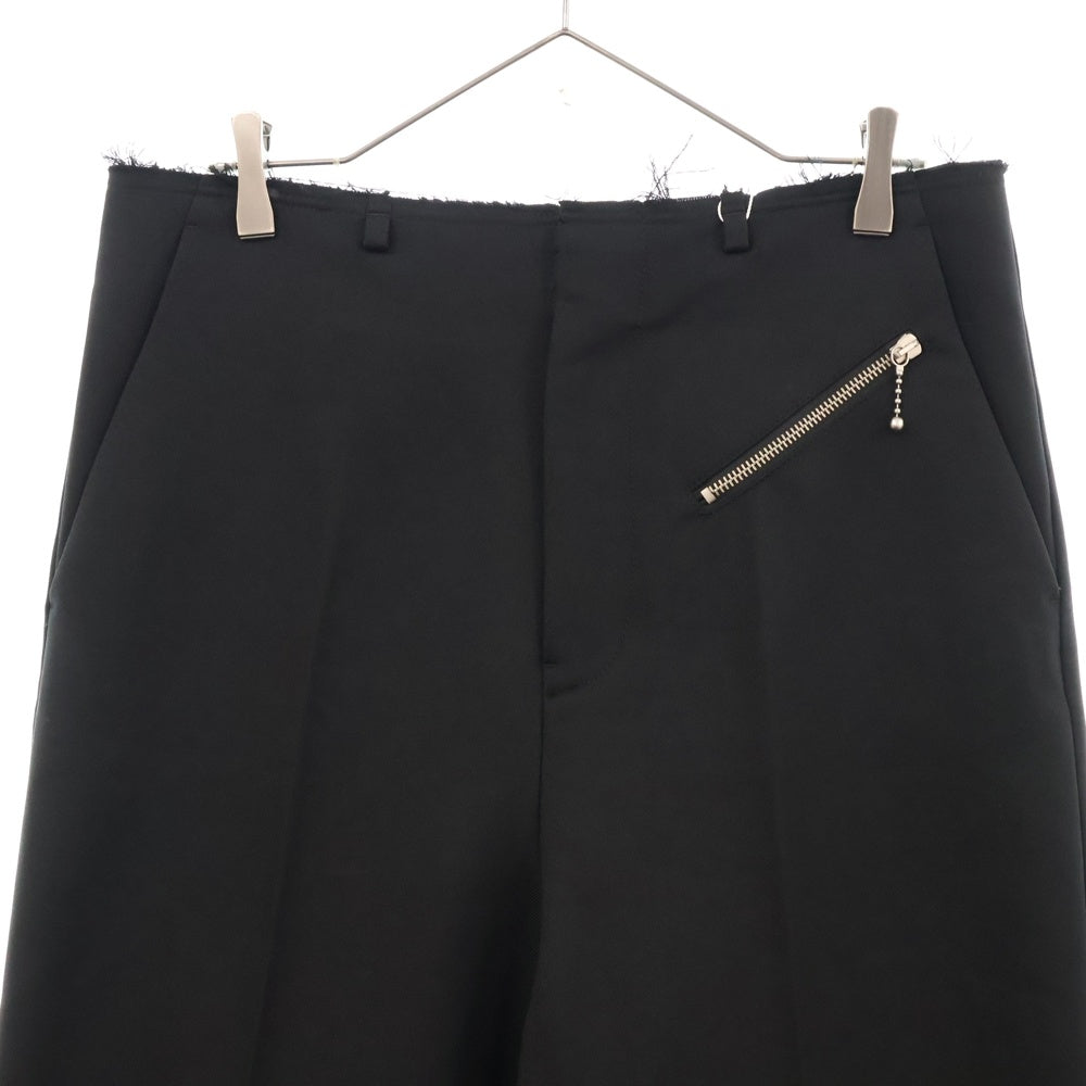 MM6 Maison Margiela(エムエムシックスメゾンマルジェラ) Straight-Leg Trousers ジップデザイン スラックス ストレート パンツ ブラック SH2KA0018 M35222