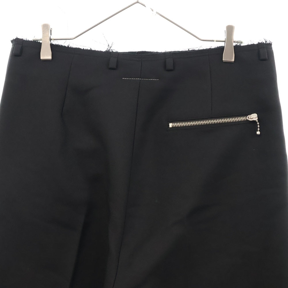 MM6 Maison Margiela(エムエムシックスメゾンマルジェラ) Straight-Leg Trousers ジップデザイン スラックス ストレート パンツ ブラック SH2KA0018 M35222