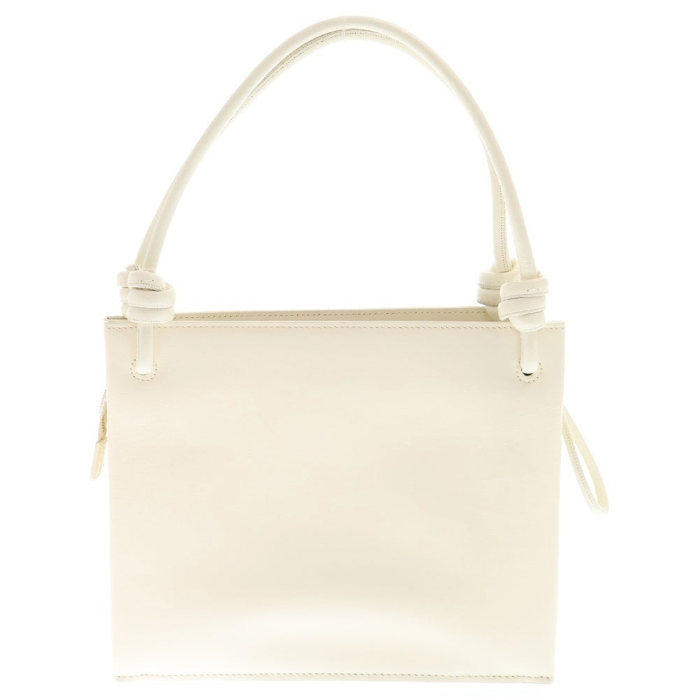 JIL SANDER(ジルサンダー) GIRO MD ジロ ロゴプリント レザー スクエア トートバッグ ショルダーバッグ ホワイト