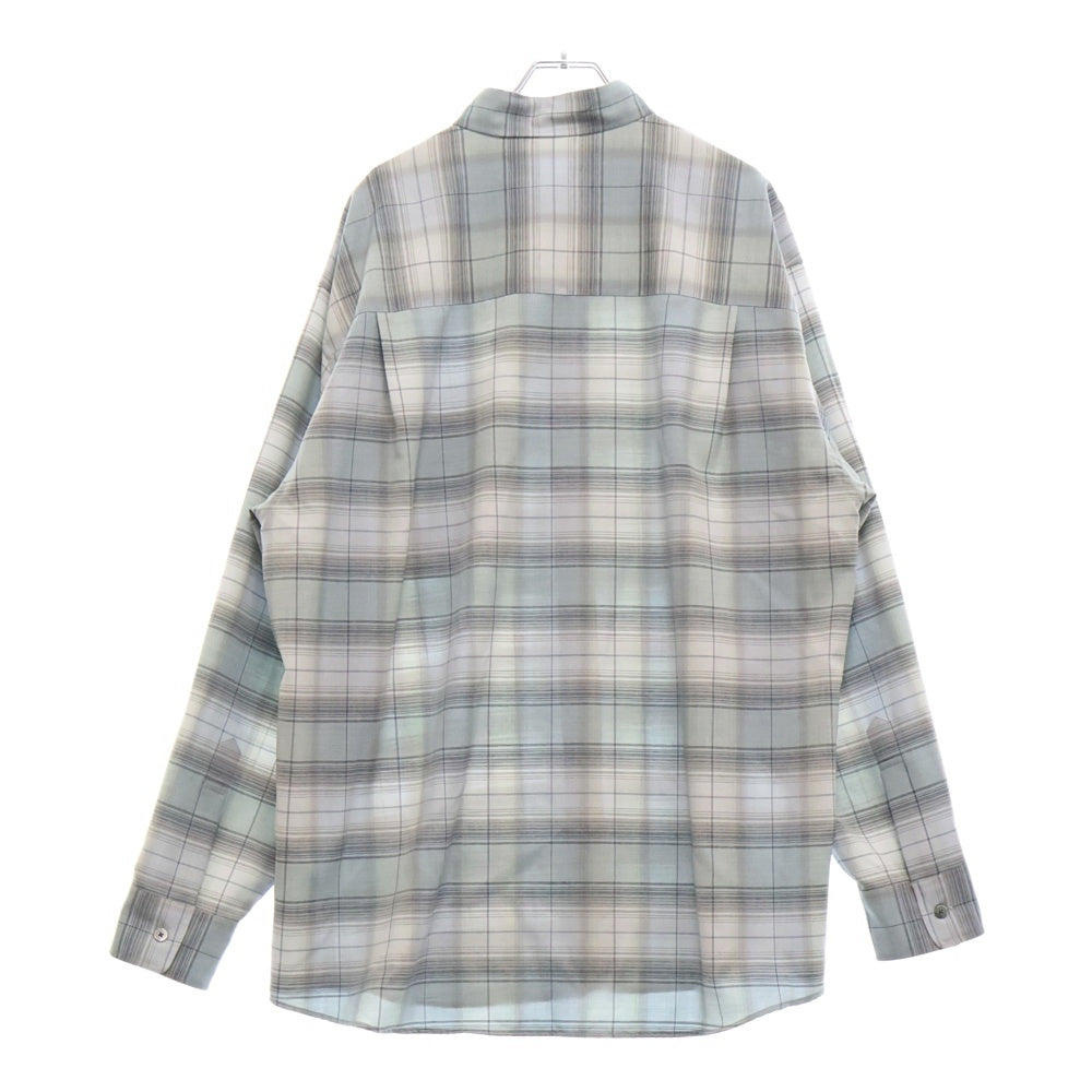 AURALEE(オーラリー) SUPER LIGHT WOOL CHECK ウールチェック 長袖シャツ グレー A25SS01LC