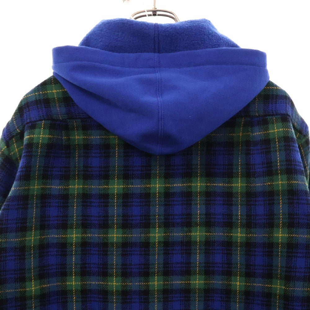 SUPREME(シュプリーム) 23AW Tartan Flannel Hooded Shirt タータン フランネル チェック フーデッド フード 裏地キルティング シャツ ブルー
