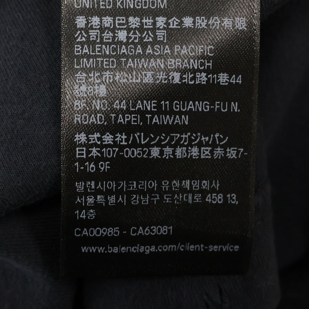 BALENCIAGA(バレンシアガ) 25SS Fashion Designer T-Shirt ヴィンテージ加工 ラメ プリント 半袖Tシャツ ブラック 831305 TSVC5