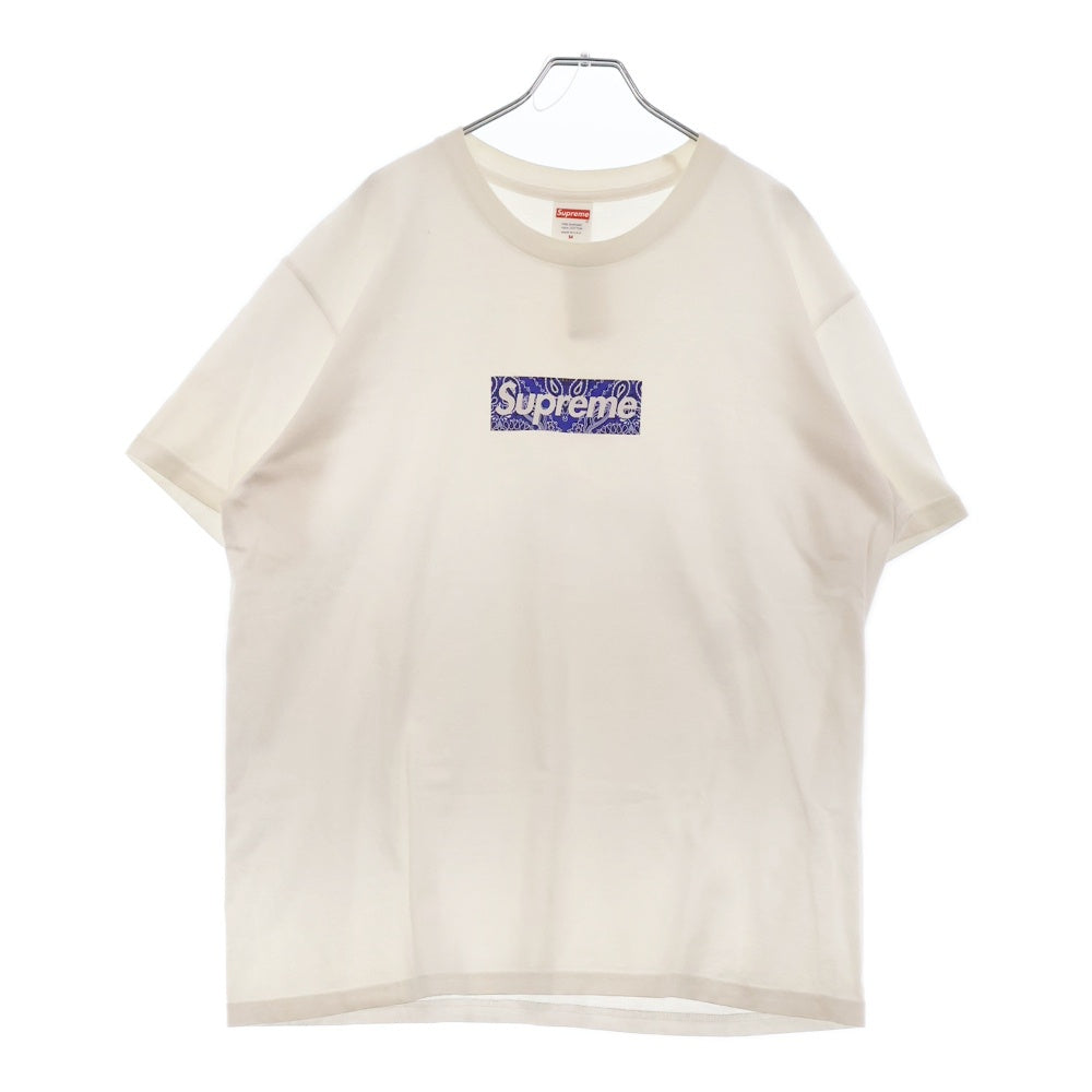 SUPREME(シュプリーム) 19AW Bandana Box Logo Tee バンダナボックスロゴ半袖Tシャツ クルーネックカットソー ホワイト/ブルー