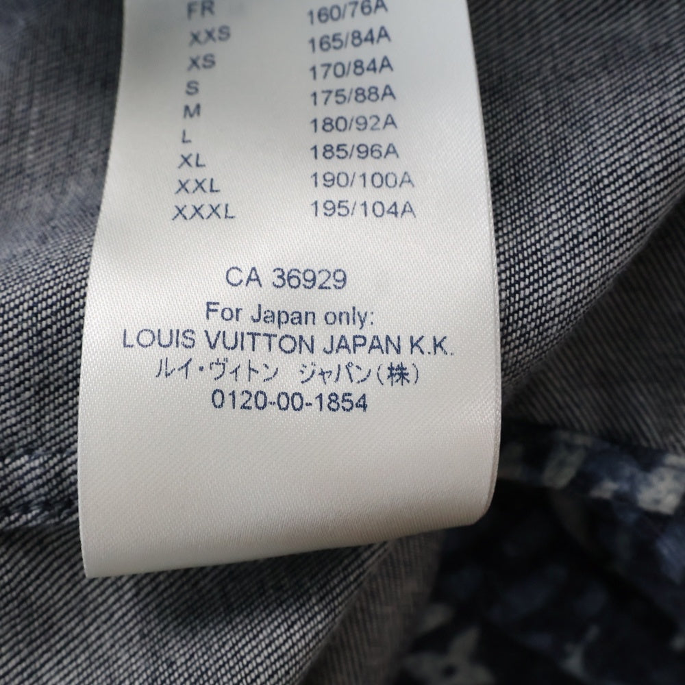 LOUIS VUITTON(ルイヴィトン) 20AW ×NIGO ニゴー モノグラム ジャイアントダミエ ウェーブ フランネル 長袖シャツ ブルー RM202M VJI HJS02W