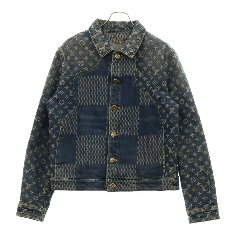 LOUIS VUITTON(ルイヴィトン) 20AW ×NIGO ニゴー モノグラム ジャイアントダミエウェーブスモノグラムデニムジャケット インディゴ HJA10WUZC